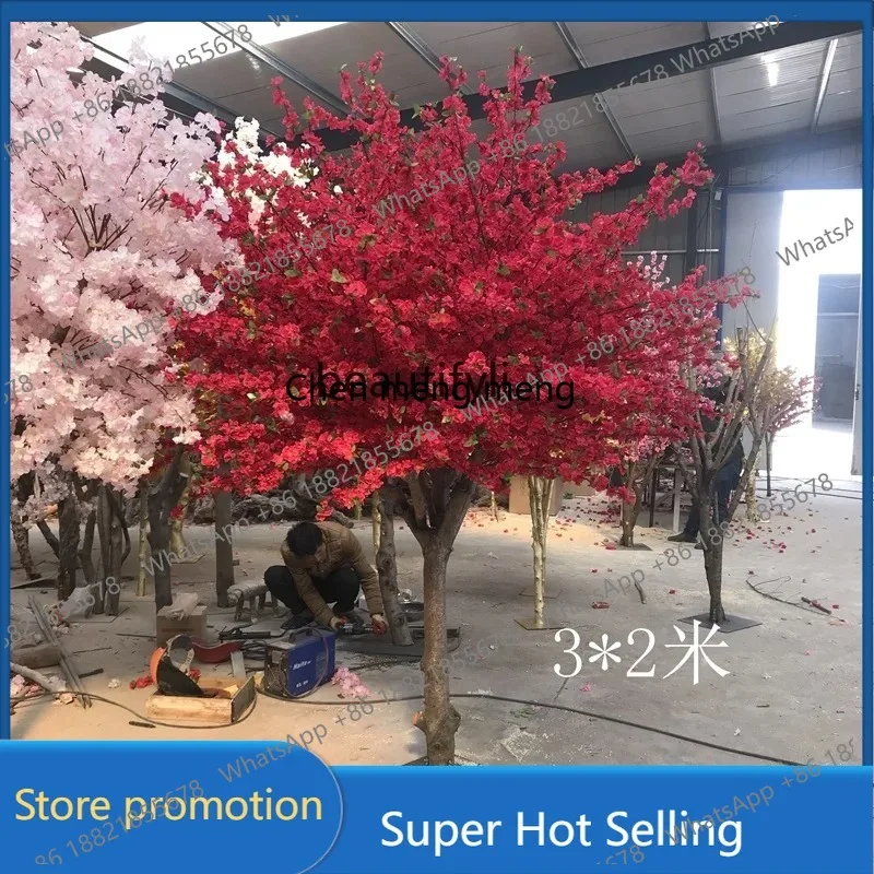 A485 Emulational Peach Tree Plum Tree Large Fake Trees New Year Wishing Tree Decoration