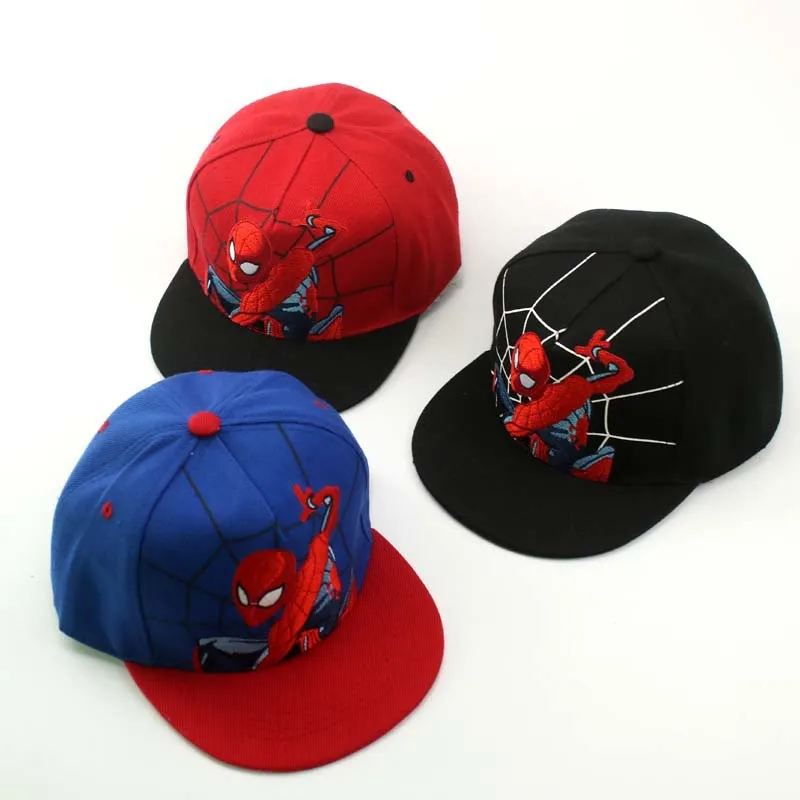 

1pcsAnime Cartoon Spiderman Hats for Boys Girls Baseball Cap Spring Summer Red Blue Black Snapback Hip Hop Adjustable Caps Gifts