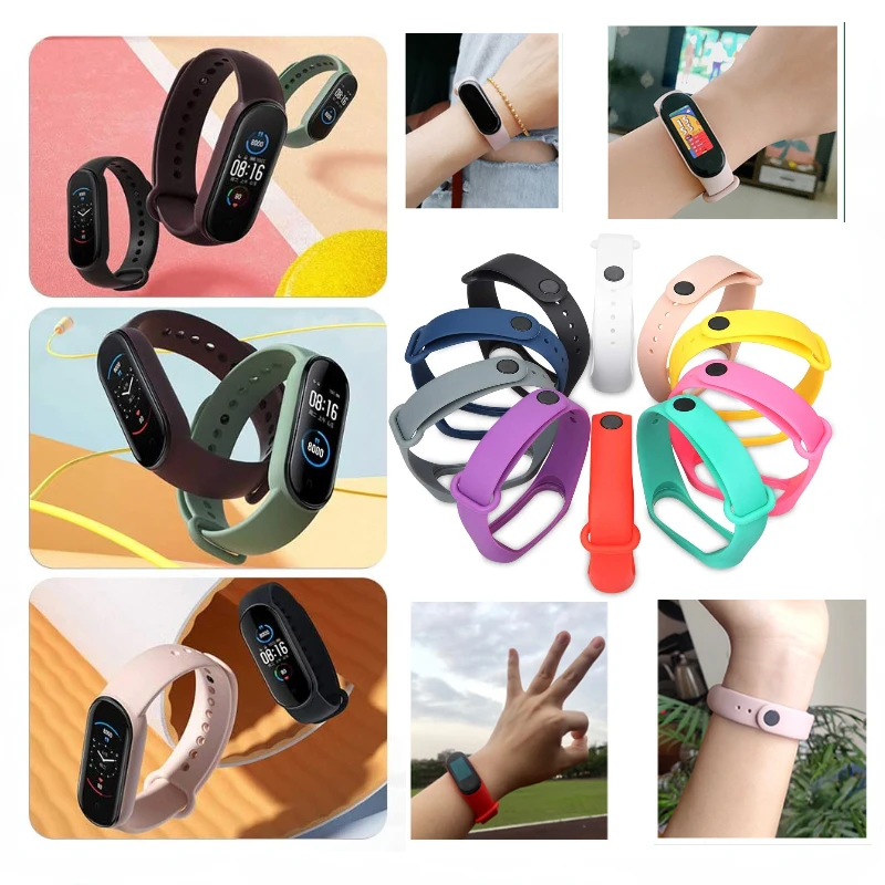 Correa de silicona para Xiaomi Mi Band 7 6 5 4 3 pulsera accesorio Miband 7 6 5 cinturón para Mi Band 4 5 6 7 Correa de reloj
