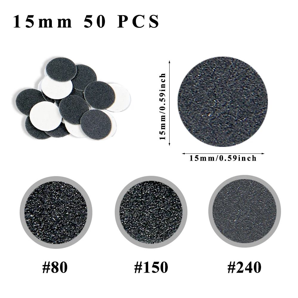 50pcs Foot Dead Skin Sandpaper Pedicure Discs Replacement Sandpaper Files For Foot File Hard Dead Skin Pedicure Tool