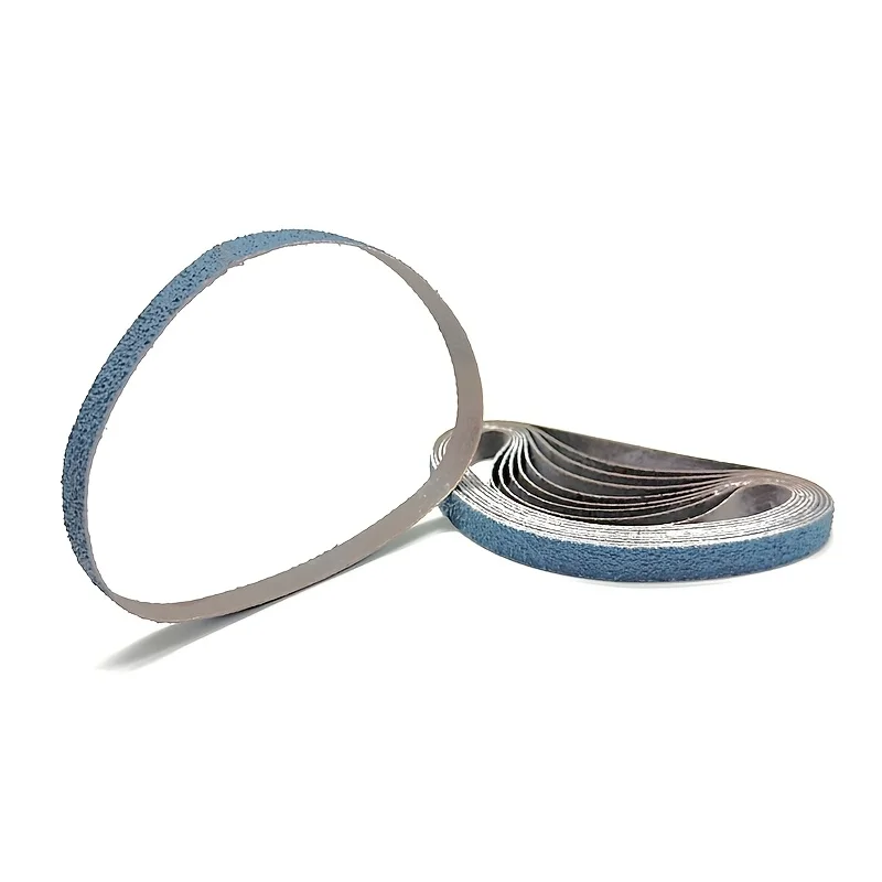 10pcs Zirconia Corundum Sanding Belts 330*10mm | 40/60/80/120 Grits, Blue Sand Belt for Rust Removal Polishing | Wood Grinding T