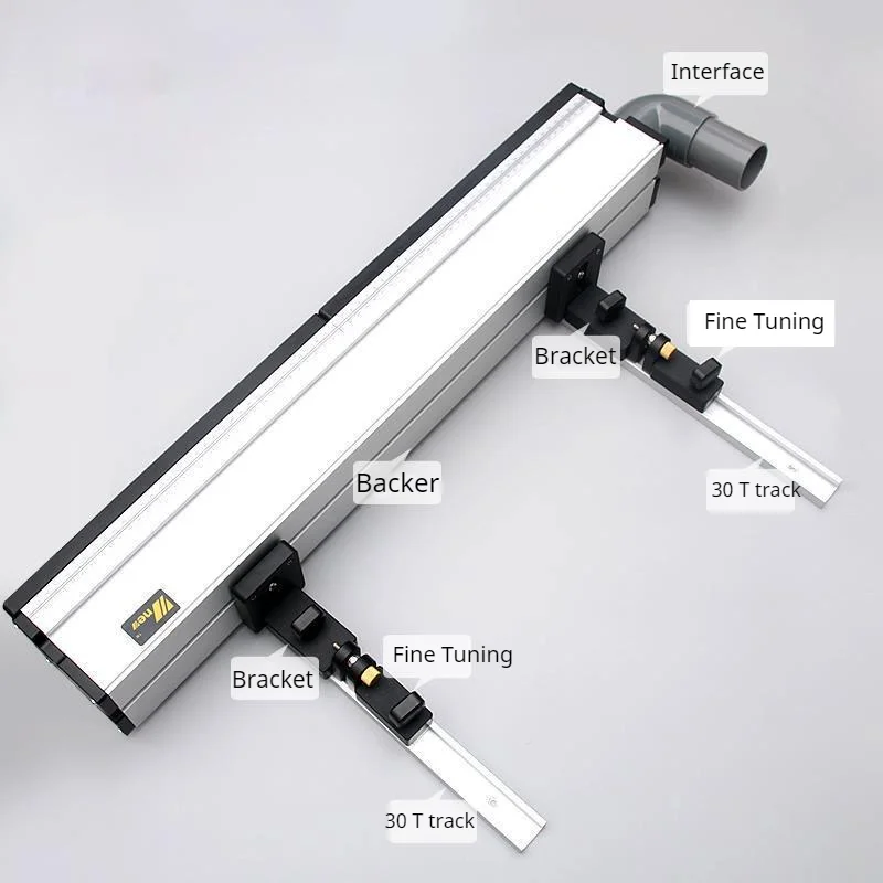 Heavy Duty Router Fence + 3PCS T-tracks  + Bracket to fix Featherboards, Updated with Dust Port Connection