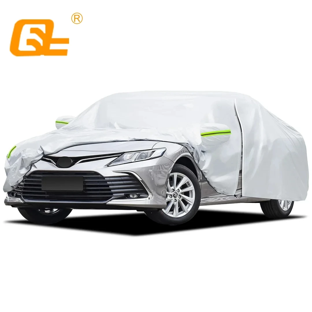 Car Covers Fit Toyota Camry/Honda Accord Waterproof All Weather Full Exterior Cover Rain Sun Hail Protector with Door Zipper