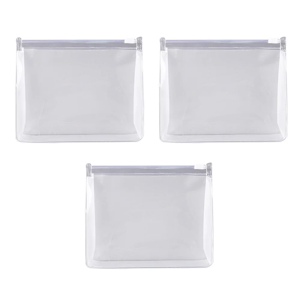 3 Pcs Portable Toiletry Bag Travel Pouch Wash Makeup Organizer Transparent Clear