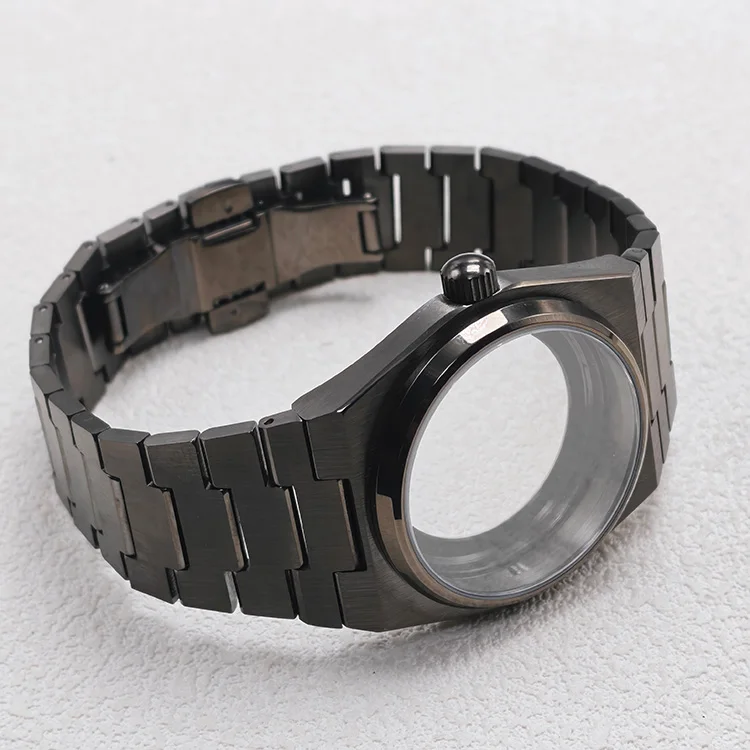 Mod PRX Super Player 40mm Uhrengehäuse mit Armband Gunmetal Grau 316L Edelstahl NH35 Uhrengehäuse Passend für NH34 NH35 NH36 Uhrwerke – Detail 3