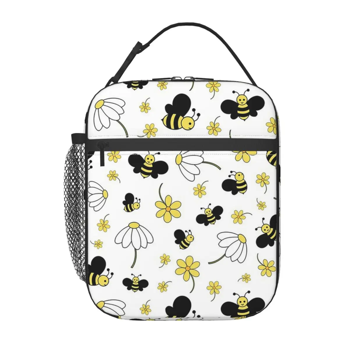 

Изолированная сумка для обеда с рисунком цветов и пчел для женщин и детей, герметичные контейнеры для еды, термосумка для обеда