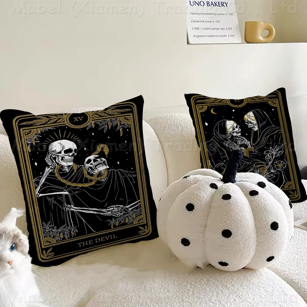 Skull Tarot Personalized Pillow Dust Cover Bedroom Kids Party Decoration Pillowcase Birthday Children Gift