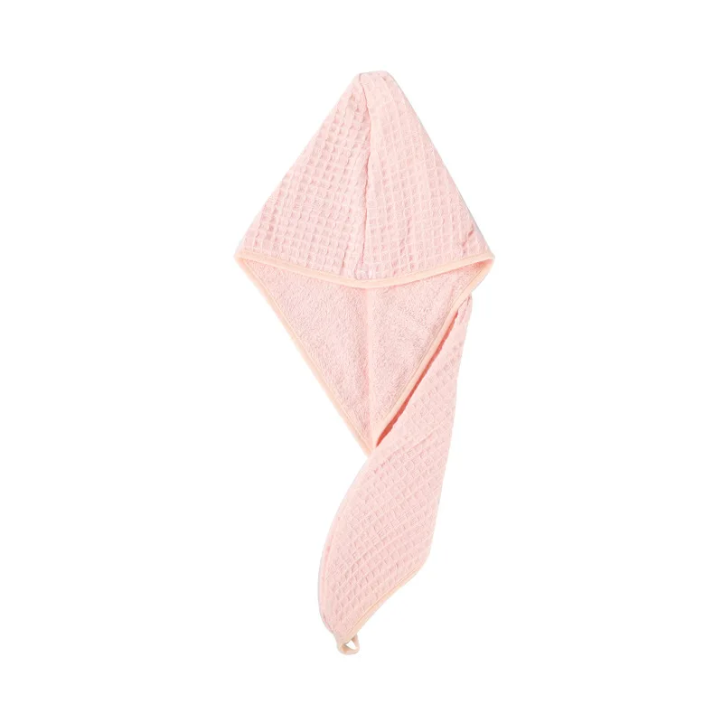 Waffle Thickened Double-layer Pure Cotton Dry Hair Cap Absorbent Bag Turban Wash Hair Wipe Head Towel Shower Cap