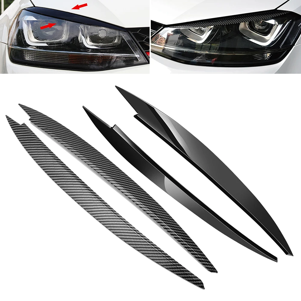 2Pcs Car Headlight Head Lamp Eyebrow Headlight Cover Trim Sticker for Volkswagen VW GOLF 7 Golf7 MK7 GTI Accessories