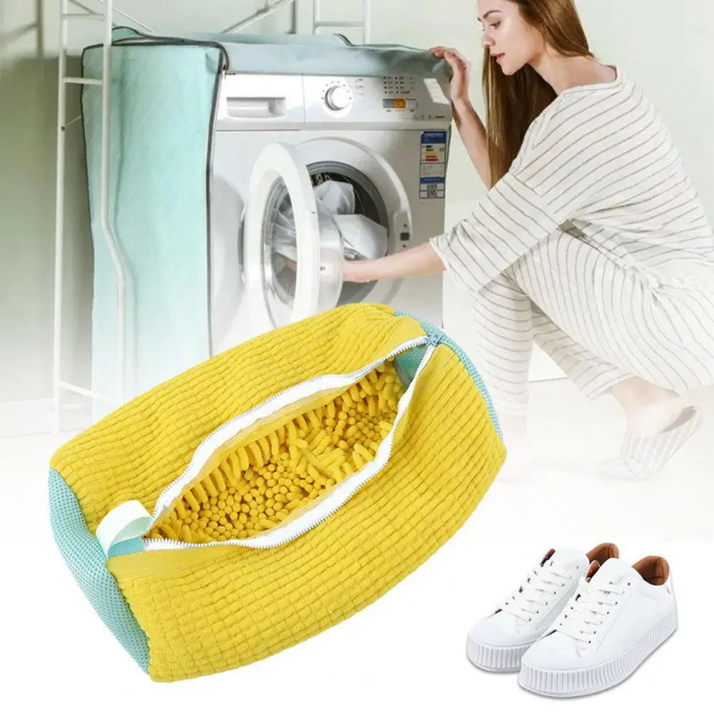 

Cotton Shoe Wash Bag Cylinder Shoe Bag Capacity Shoe Washing Bag Anti-deform Reusable Cylinder for Safe Shoes Laundry