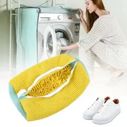 Cotton Shoe Wash Bag Cylinder Shoe Bag Capacity Shoe Washing Bag Anti-deform Reusable Cylinder for Safe Shoes Laundry