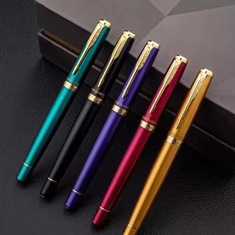 

HERO 7056 Black High-end Fountain Pen F 0.5MM Nib Ink Pens Business Office Calligraphy Pen Design for Professionals Stationery