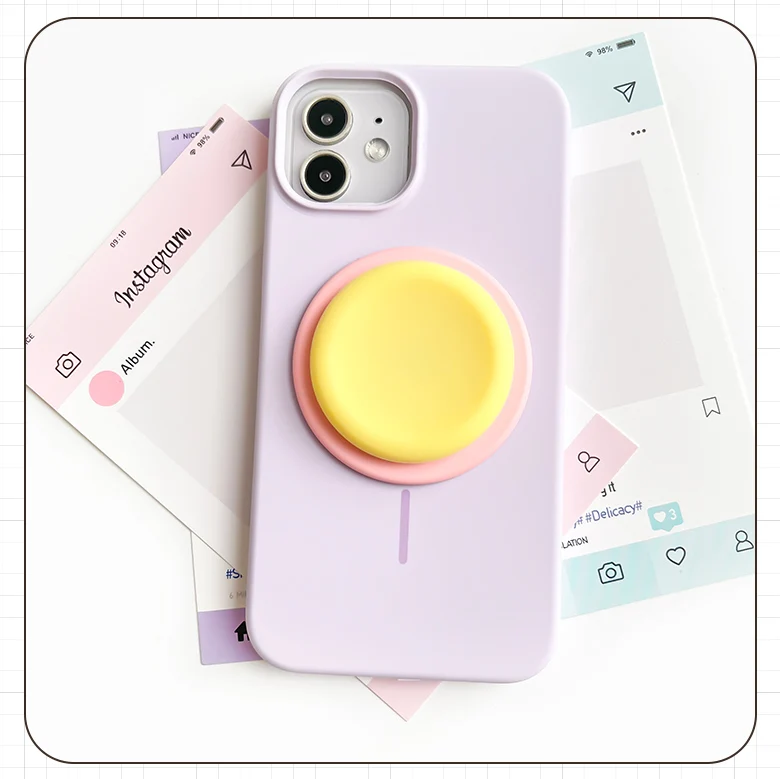 Magnetischer runder Silikon-Handygriff-Ständerhalter Griptok für iPhone 14 15 16 17 Serie für MagSafe Handygriff – Detail 6