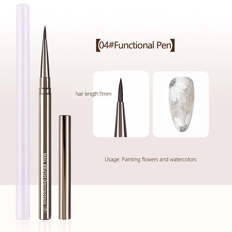 مجموعة فرش تزيين الأظافر الاحترافية مكونة من 12 قطعة، فرشاة أظافر معدنية لسم طلاء الجل وبناء أومبير فرنسي