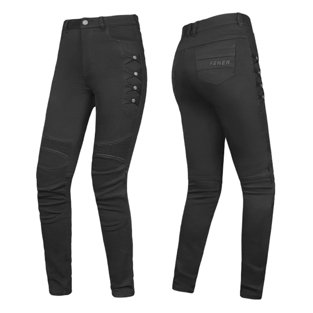 Motorcycle Riding Pants Women's Slim-Fit Elastic Motorcycle Pants Anti-Fall Pants Stretch Motorcycle Travel