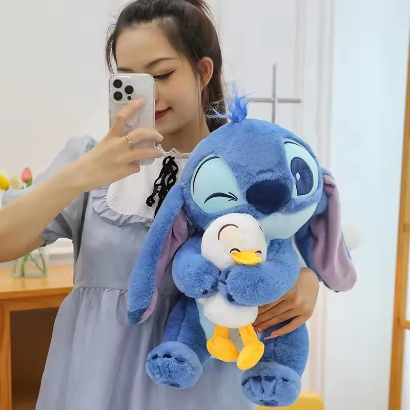 Disney-juguetes de peluche de Lilo y Stitch de 25cm, muñecos de Anime de Plushie Stich, adornos Kawaii de Pato Donald, regalo de Navidad para niños