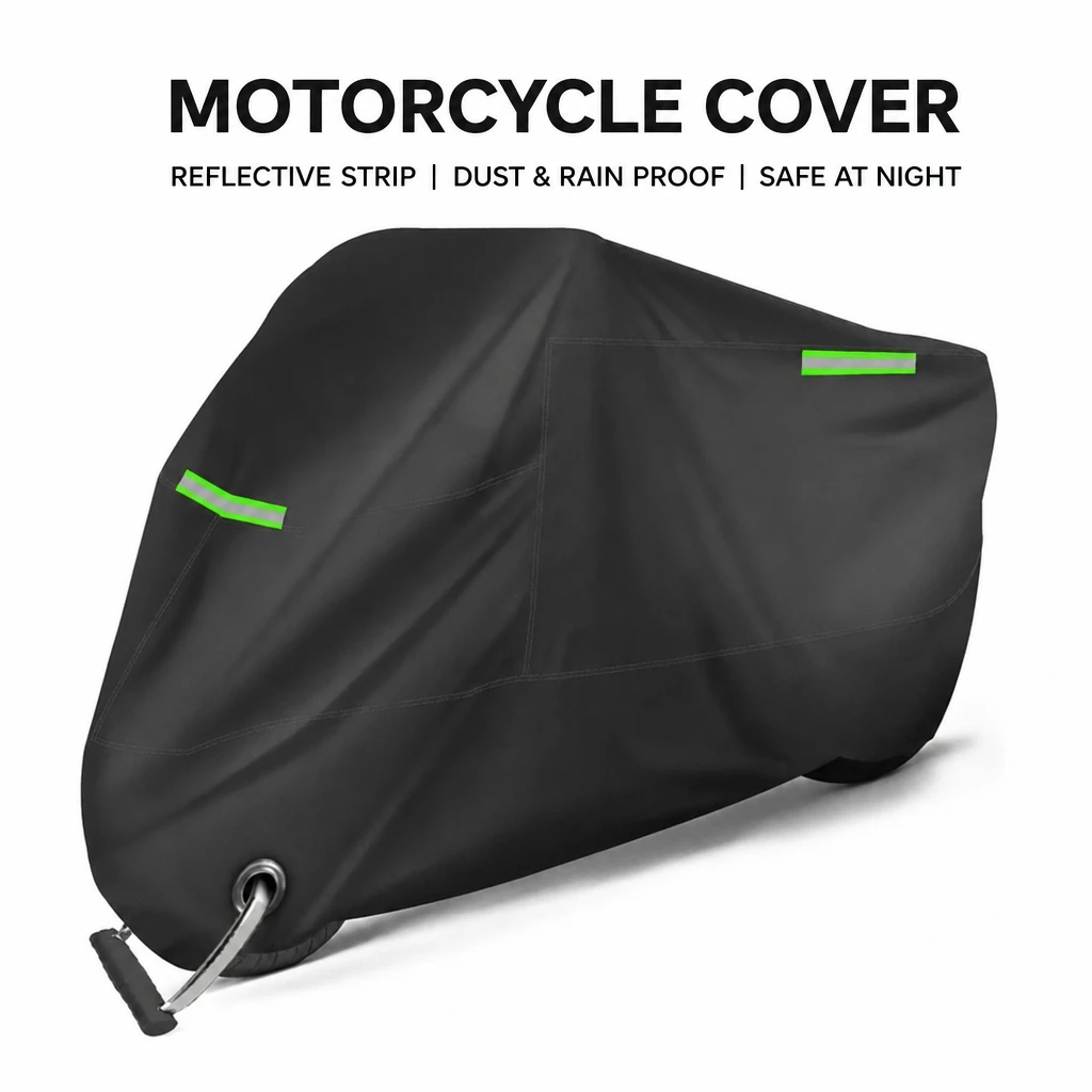 Waterproof Motorcycle Cover With Reflective Strips Dust Rain Sun Protection Universal Full Cover For Motorbike Scooter