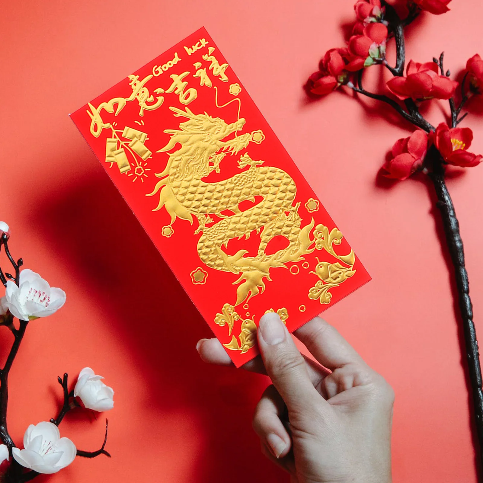 

30 Pcs Red Envelopes Wedding Thickened Gold Foil Dragon Pattern Cash Envelope Festival New Year Lucky Money Bags Traditional
