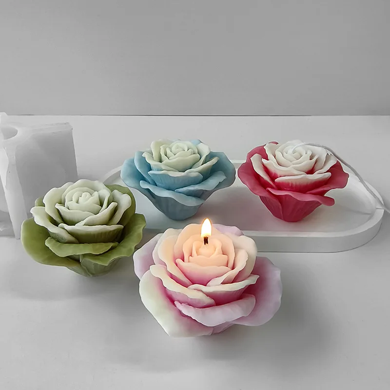 Molde de silicona para velas aromáticas, adornos de resina de yeso, flores, jabón hecho a mano, suministros para hacer velas