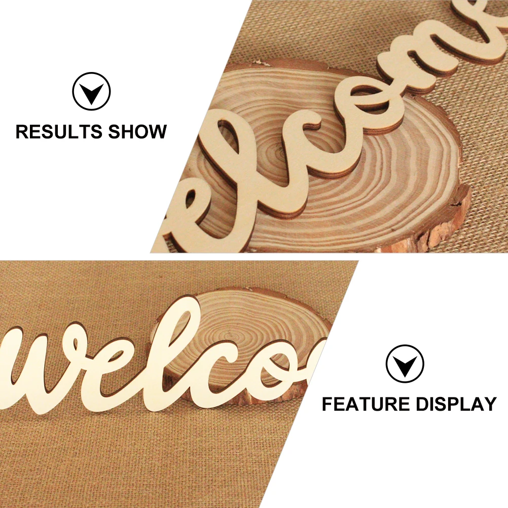

10pcs Creative Letters Hanging Sign Wooden Block Signs Clear Letters Great Gift Front Back Door Room Door Wall Home Decoration