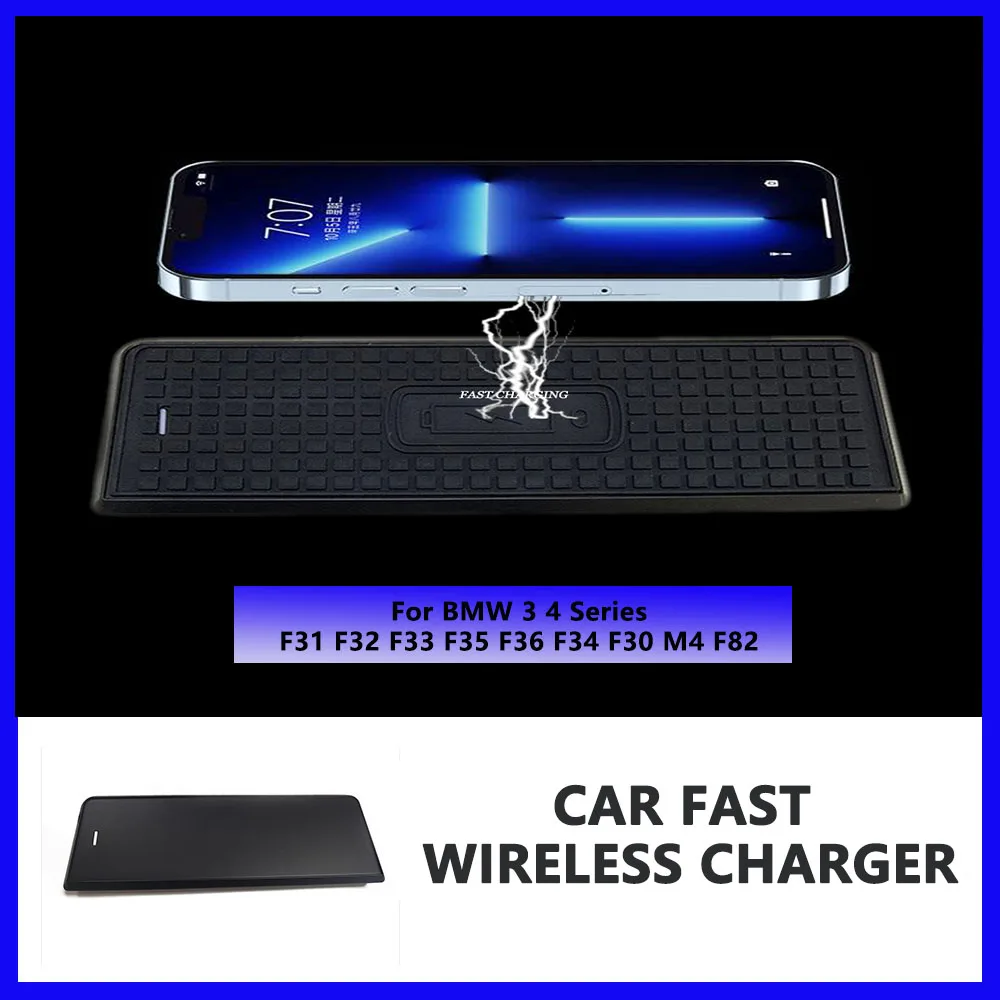

Car Phone Holder For BMW 3 4 Series F31 F32 F33 F35 F36 F34 F30 M4 F82 For iPhone Fast Wireless Charger Mobile Cradle Trim