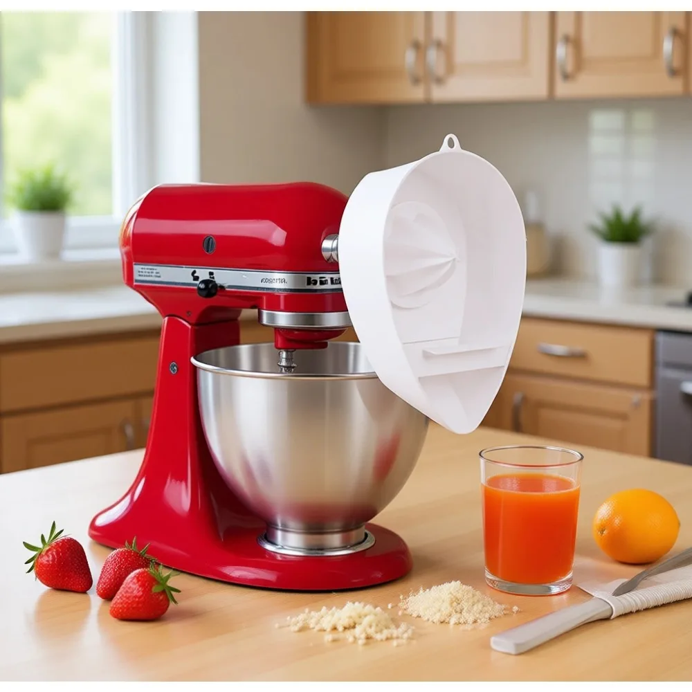 

Насадка для соковыжималки для миксеров 3.5-8QT, подходит для моделей с наклонной головкой и подъемной чашей, можно мыть в посудомоечной машине, белая.