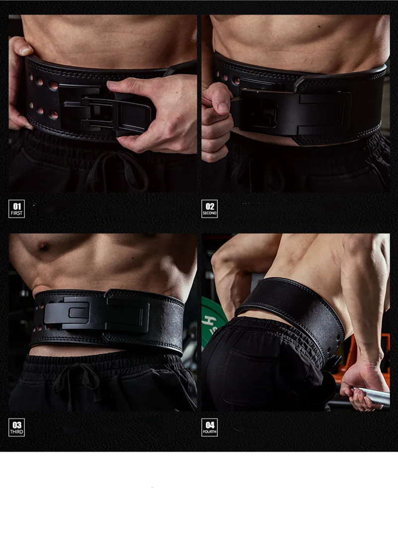 WePackage-Ceinture de levage en cuir large, équipement de fitness, haltère de gymnastique, squat, Deadlift, levier de protection de la taille