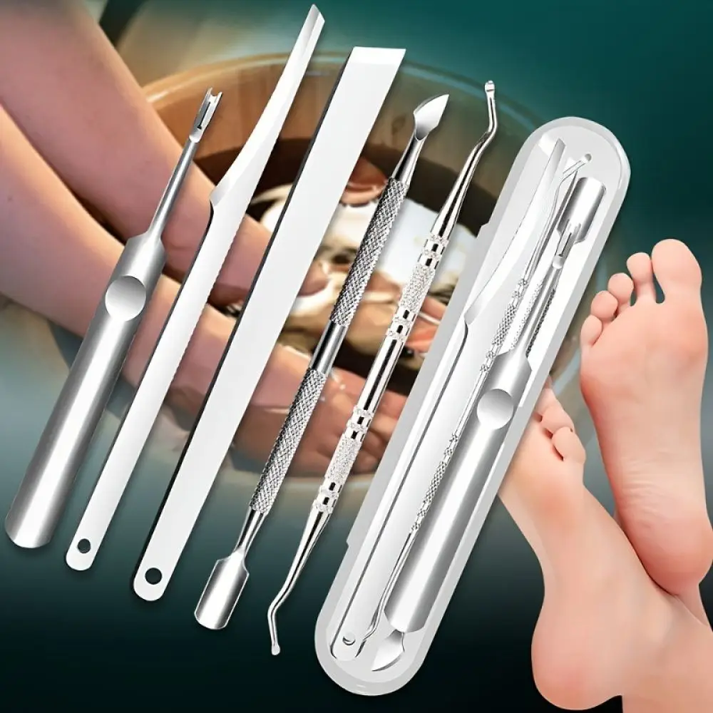 Premium Stainless Steel Pedicure Tool Set Foot Callus Remover Dead Skin Scraper Ingrown Toenail Grooming Kit Box