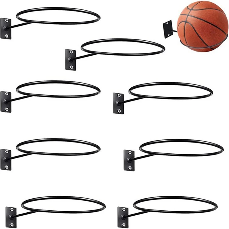 1pc Football Display Shelf Ball Holder Wall Mounted Basketball Storage Rack Living Room Decor Space Saving