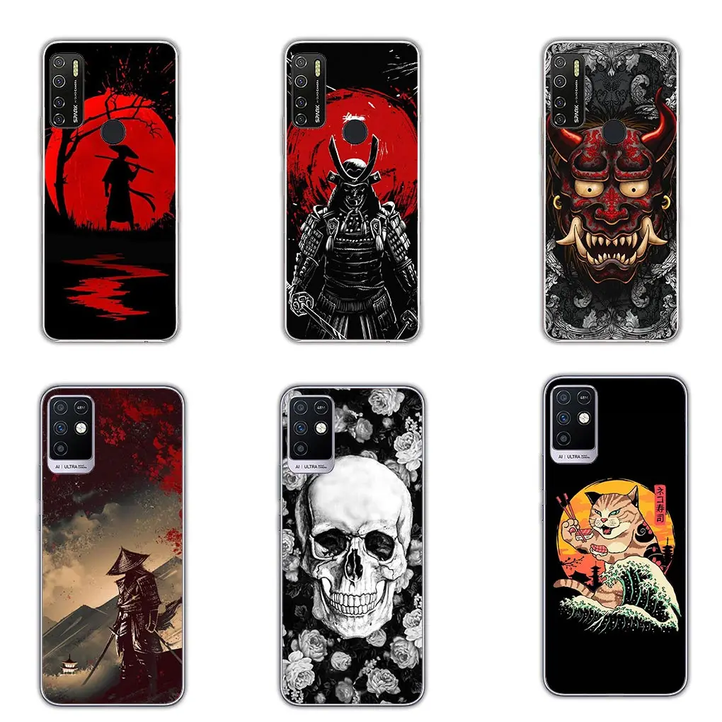 Japan Samurai Skeleton Skull Ninja Phone Cover Case for Motorola Moto Edge 50 40 Pro 30 neo 20 Lite Ultra One Fusion E22 G85