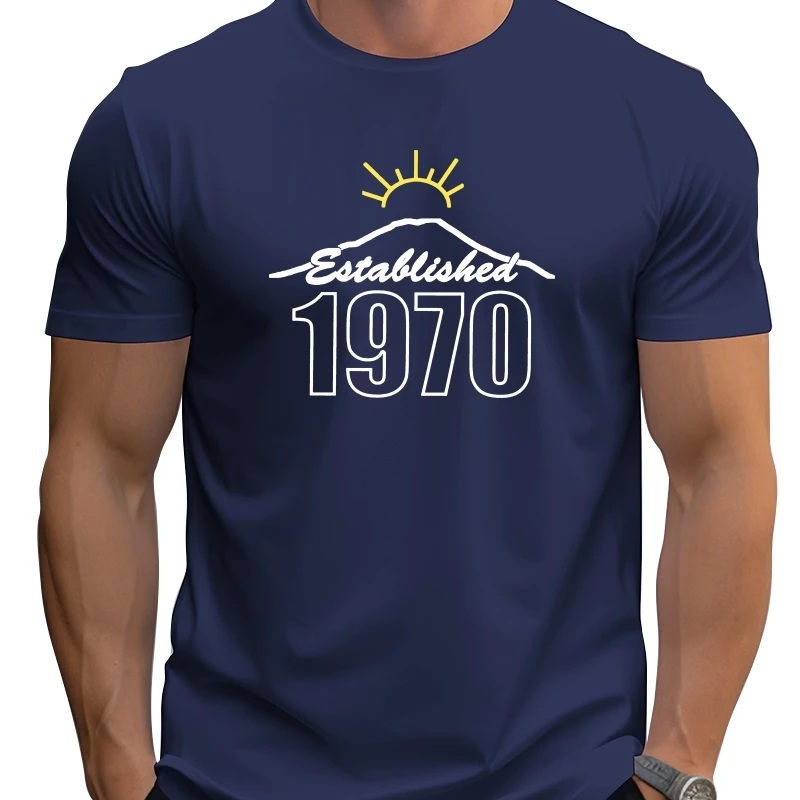 

Urban Fashion Made In 1970 Tshirt Men O-neck Short Sleeve 50 Years Old T-shirt Birthday Gift Cotton Basic Tee Shirt Anniversary