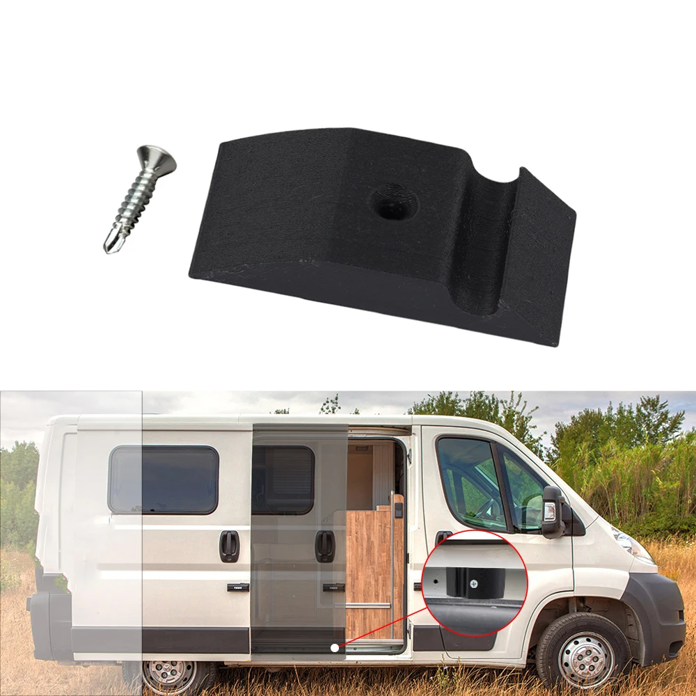 

1pc Plastic RV Sliding Door Stopper With Skip Function For Ducato, Boxer, Jumper, V. Leicht Black Caravan Sliding Door Stopper