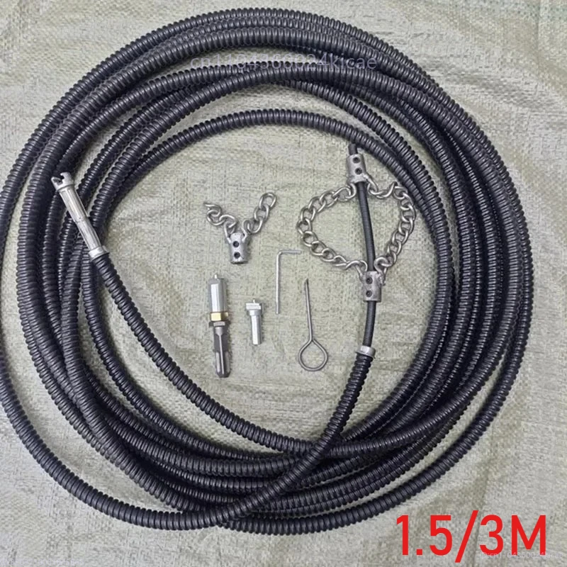 

1.5/3M Drain Snake - Heavy Duty Pipe Cleaner, Solid Chain Spring for Sewer/Oil Clogs Home Industrial Plumbing Tool