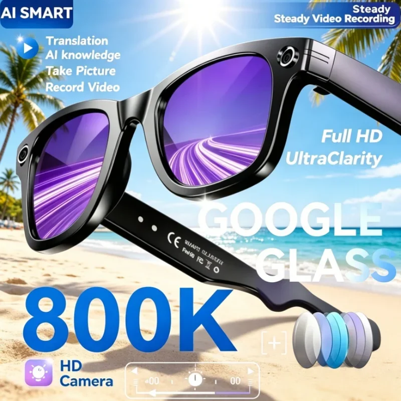 

Smart Color Changing Translation Glasses Upgraded AI Smart Glasses 800W Camera New Video Recording Smart Sunglasses