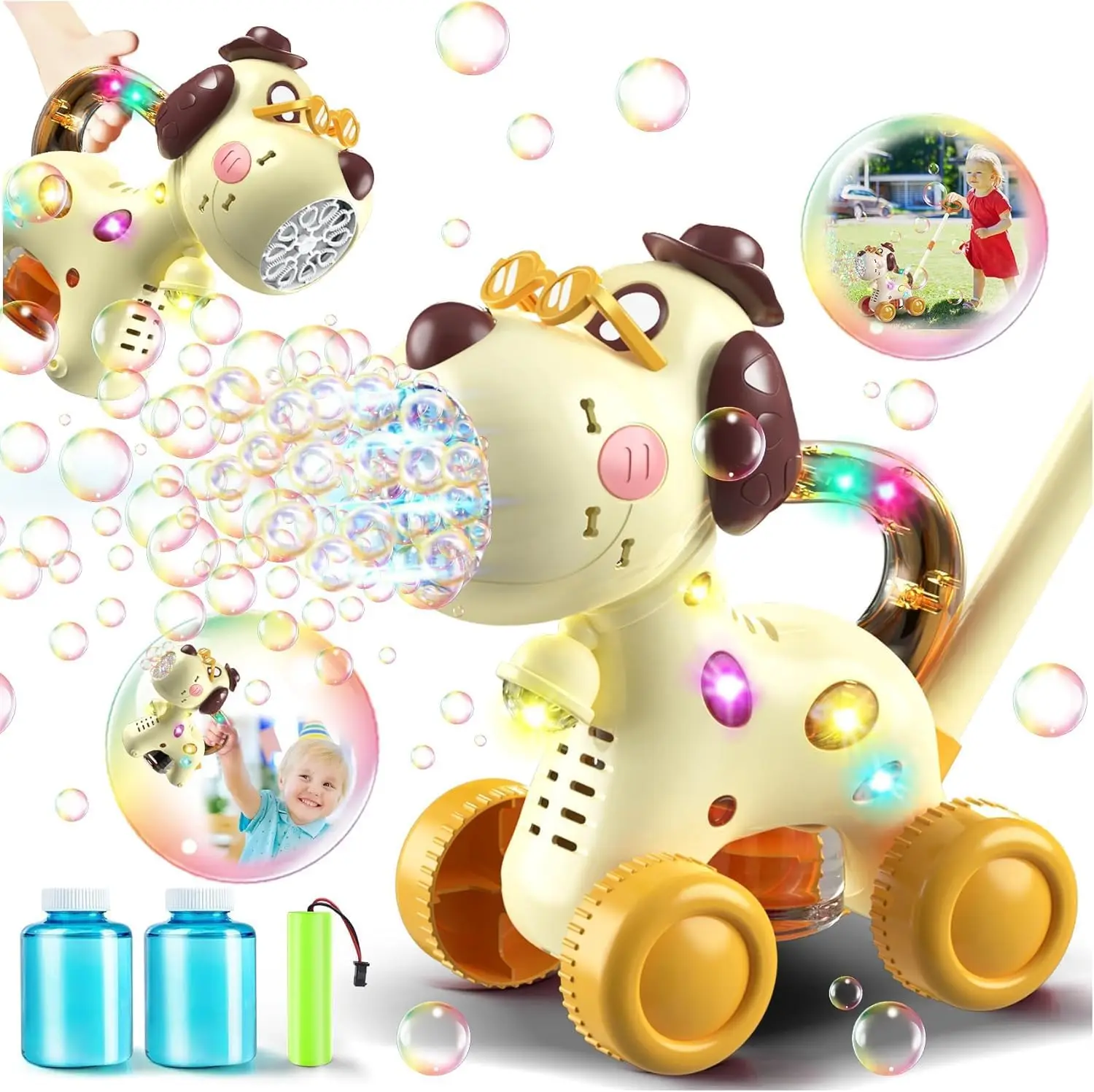 

Bubble Machine for Toddlers 1-3: Portable Dog Bubble Blower Toys for 1-6 Year Old Boy Girl Kids Outdoor Toys for Easter Party Birthday