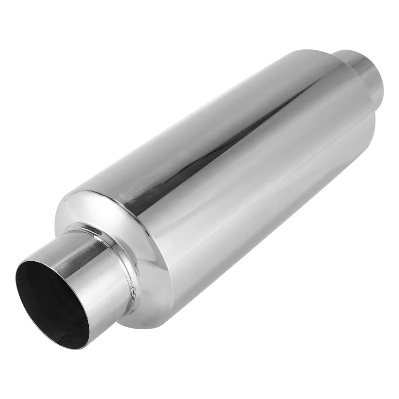 M93K-Car Exhaust Muffler 2.5 Inch Inlet Stainless Steel Universal Resonator 12 Inch Long Performance Muffler