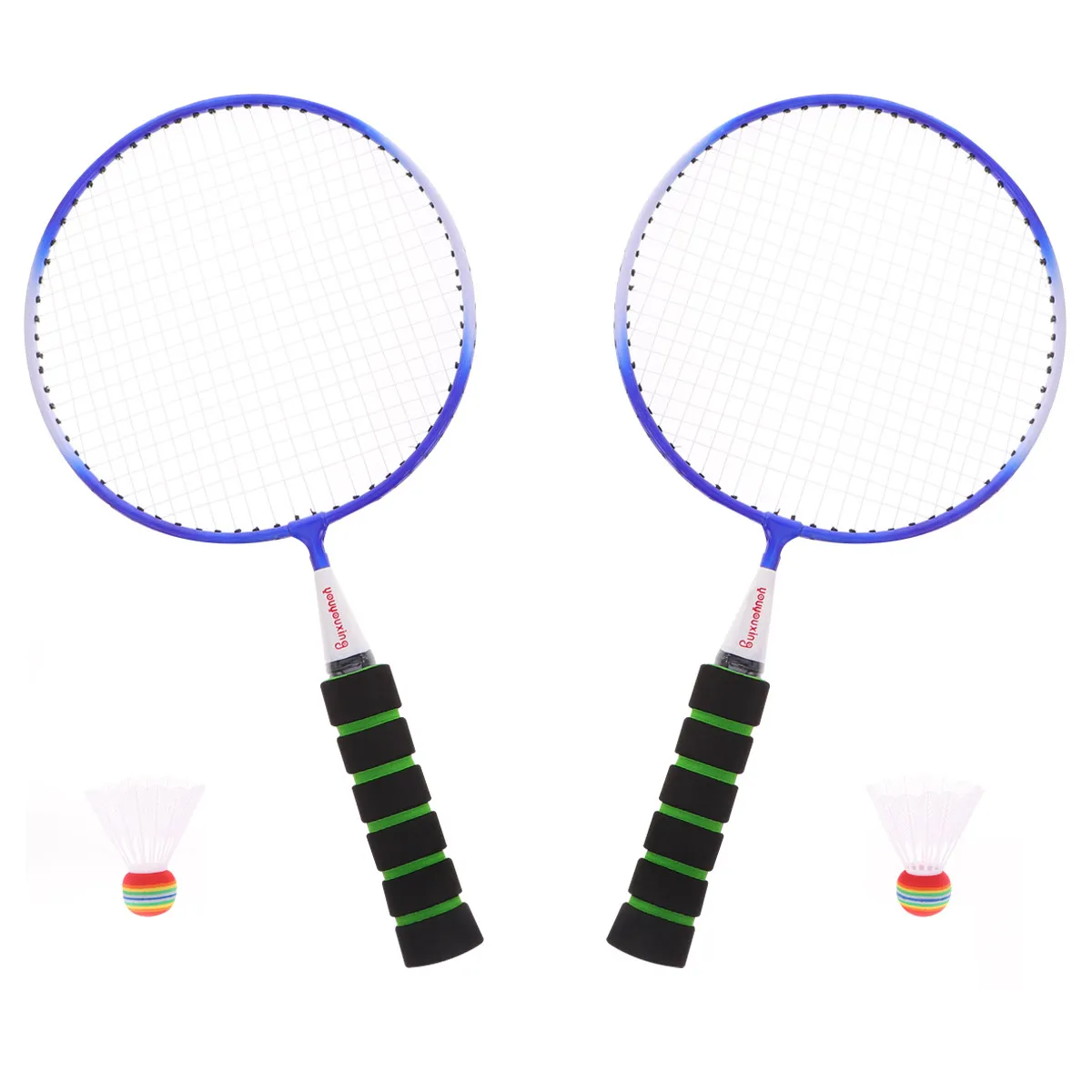 

2pcs Light For Playing Set Light Badminton Racket Durable Alloy Nylon Outdoor Sports Set Blue