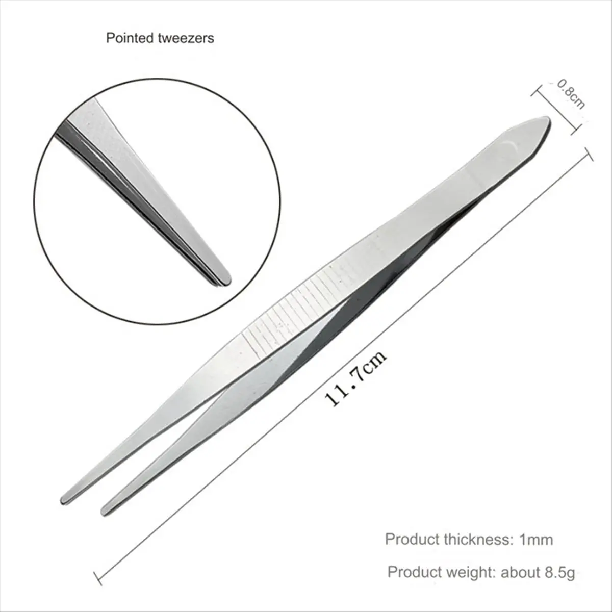 ABNH 4-Piece Set of Stainless Steel Combination Tweezers, Elbow Tip, Labor-Saving Pliers,-Reverse Flat-Mouth Stamp Clips - view 3