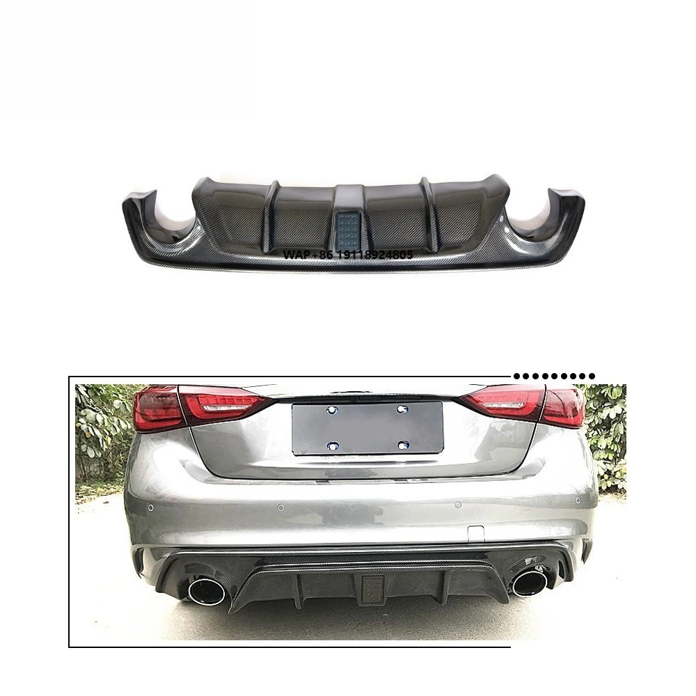 

For 2018 Q50 Sport Model Carbon Fiber Rear Bumper Diffuser Spoiler