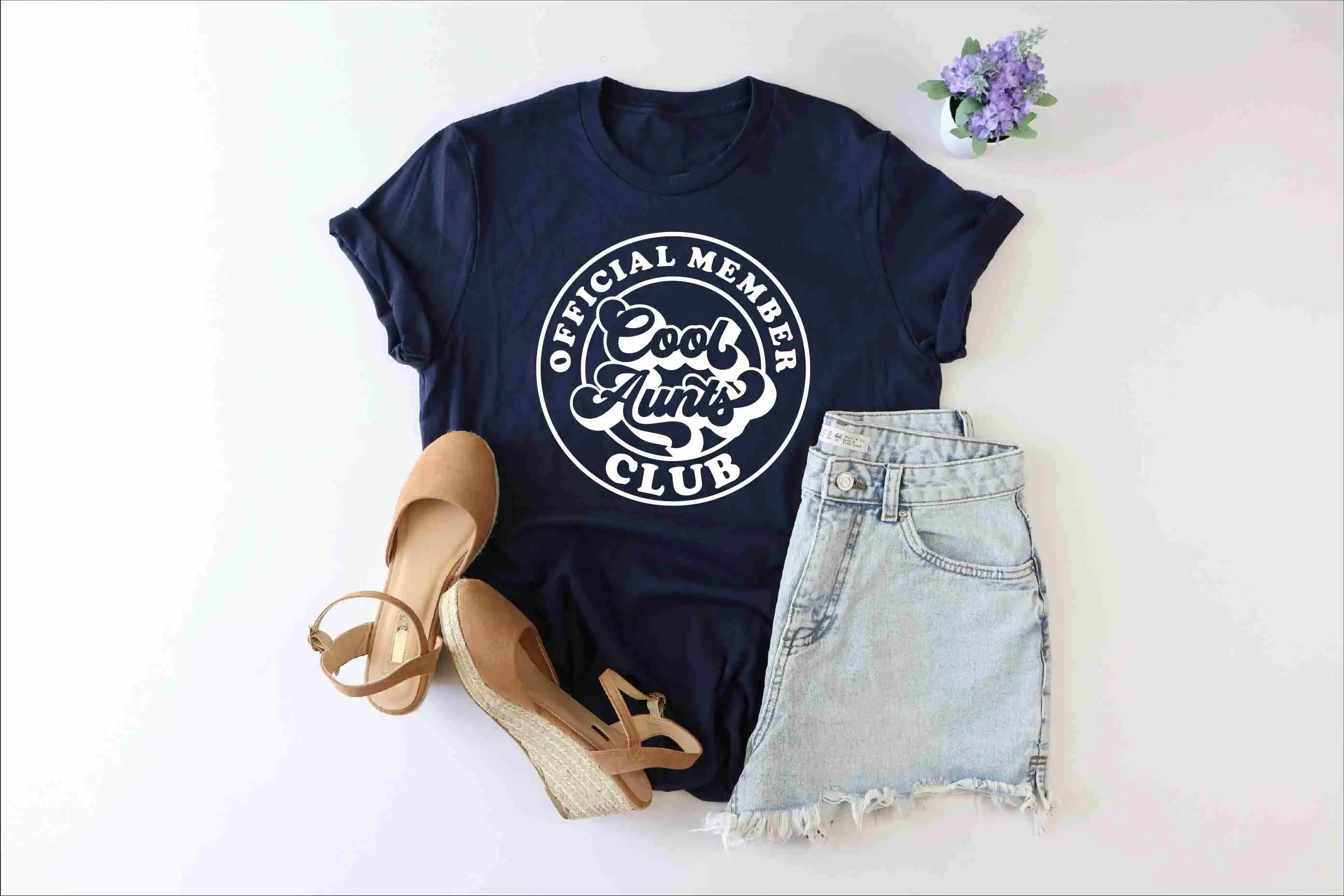 Official Member Cool Aunts Club T Shirt Funny For Auntie Best AunT Life