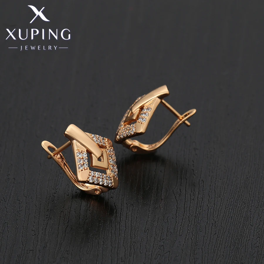 Xuping Schmuck Mode Neuerscheinung Kupferlegierung Goldfarben Creolen für Damen Party Geschenk X000021873 – Detail 13