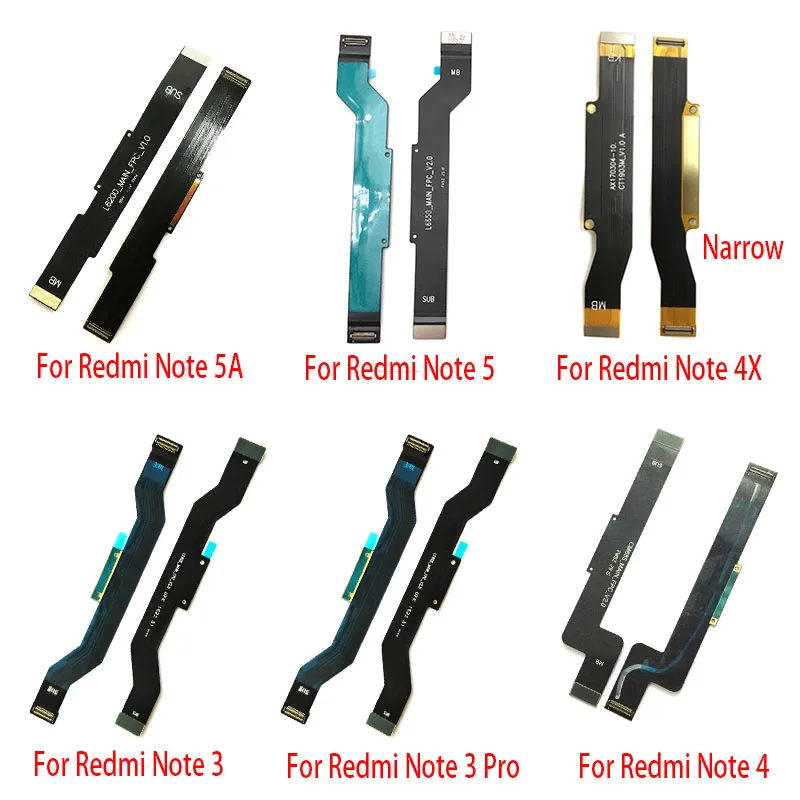 10Pcs/Lot, Main Flex Cable For Xiaomi Redmi Note 4 4X 5 5A 6 7 Pro 8T Global Connect Mainboard To LCD Screen Ribbon Parts