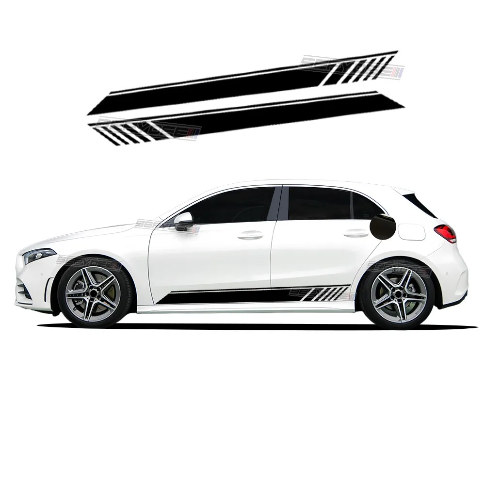 

2 шт. наклейка в боковую полоску для Mercedes Benz A Class W176 W177 V177 AMG, декор кузова, виниловая наклейка, автомобильные аксессуары