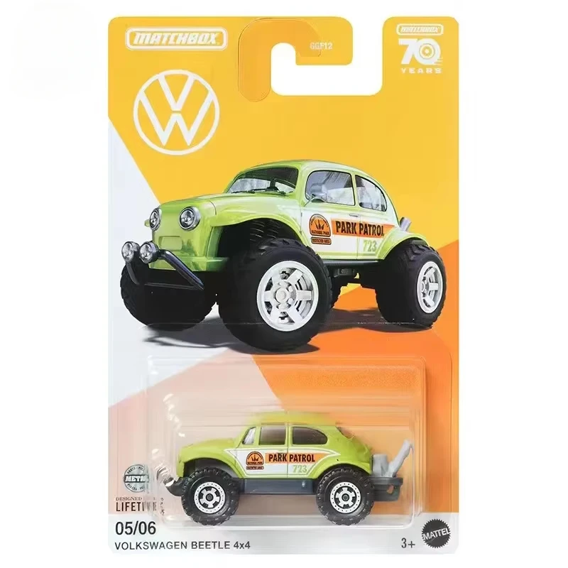 Original Mattel Matchbox Car 1/64 Metal 70 Years Volkswagen Beetle 4x4 GGF12 Vehicle Model Toys for Boy Collection Birthday Gift