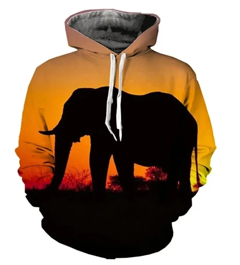 

3D Elephant Printed Pop Hoodies Men Cute Animla Graphic Pullovers Kids Fashion Streetwear Sweatshirts Women Harajuku Hoodie