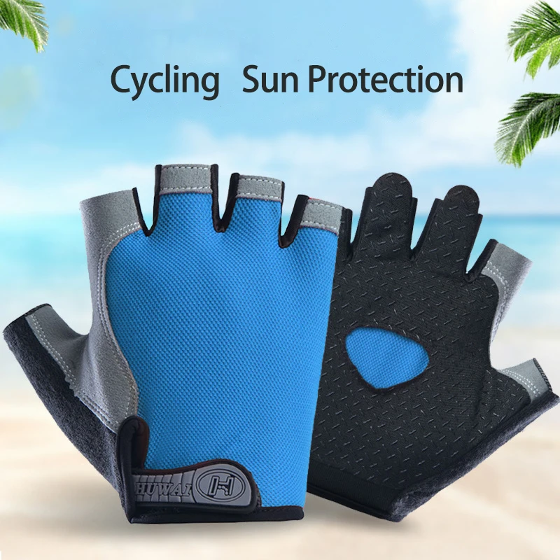 Cycling Gloves Fitness Men Women Abrasion-resistant Gym Gloves Outdoor Sport Exercises Yoga Breathable Mesh Sun protection Glove