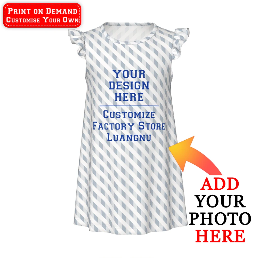 Customise Girl Pajamas Summer Comfortable Nightgown Custom-made Sleeping Clothes Girls Sleepwear Dress Personalized Images Text