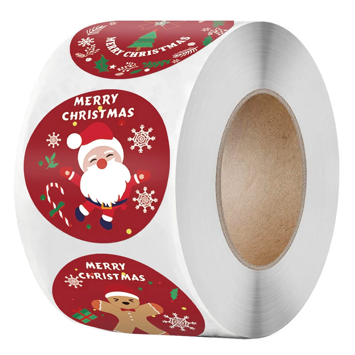 500 Pcs Christmas Roll Stickers Winter Holiday Envelope Stickers Round Xmas Label Tag Seal Sticker for Christmas Party