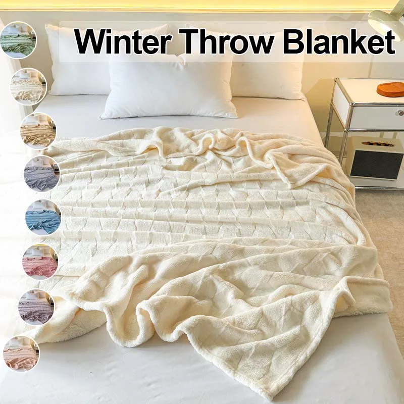 1PC New 3D Wave Throw Blanket Thick Soft Cozy Nap Blanket Warm Multifunctional Blanket Bedding Cover for Couch Bed Office Travel