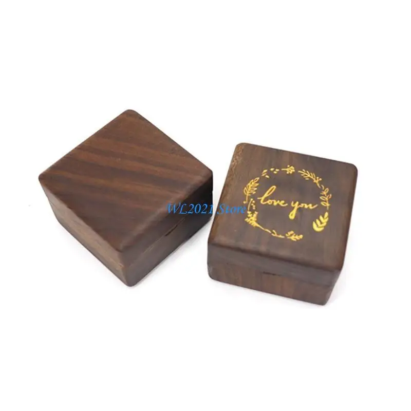 제안 생일 선물에 사용되는 G5GC 이중 사각형 모양의 호두 약혼 반지 상자